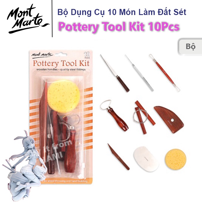BỘ DỤNG CỤ TẠO HÌNH GỐM MONT MARTE (10 MÓN)