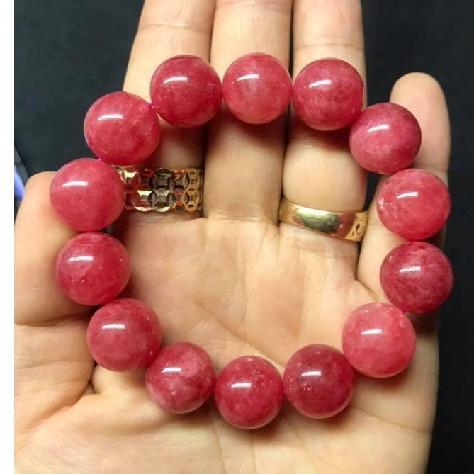 VÒNG TAY ĐÁ PHONG THỦY MAY MẮN - MẦU HỒNG RUBY-14LY