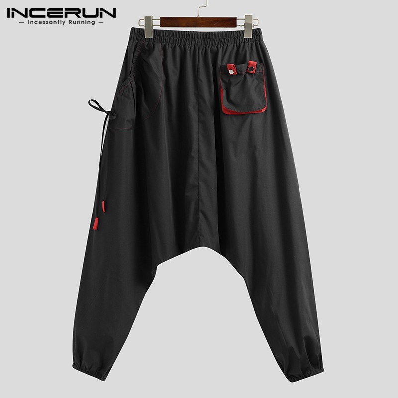 Quần Harem INCERUN Dáng Rộng Lưng Thun Ôm Cho Nam