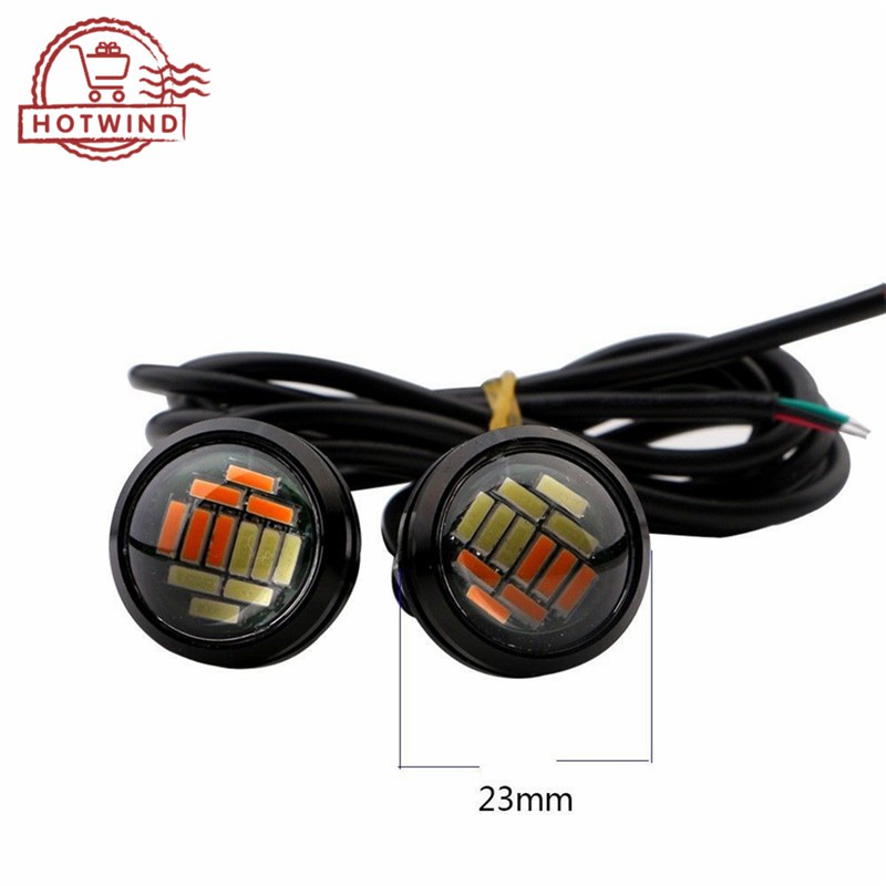 Bộ 2 đèn LED 4014 23mm 12SMD siêu mỏng chống thấm nước dành cho xe hơi