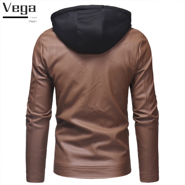 Áo khoác da có nón trùm đầu phong cách năng động trẻ trung dành cho nam | BigBuy360 - bigbuy360.vn
