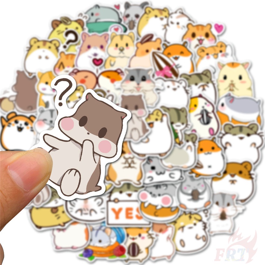 ❉ Kawaii Hamster Cricetinae Emoji Series 02 - Cute Pets Stickers ❉ 50Pcs/Set DIY Fashion Luggage Laptop Skateboard Decals Doodle Stickers