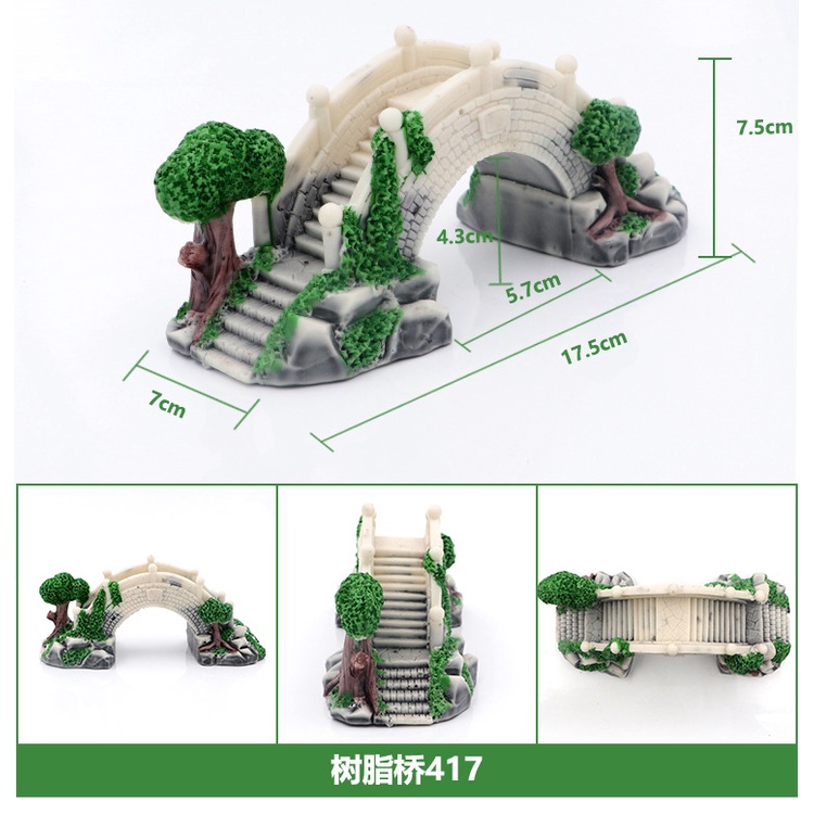 Mô Hình Cầu Gỗ Trang Trí Bể Cá