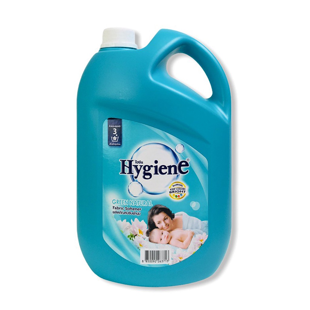 Nước xả mềm vải hương thiên nhiên HYGIENE Green Natural Thái Lan 3500ml - can xanh - Fabric softener