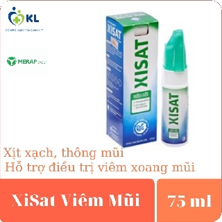 Xisat Viêm Mũi 75ml- Hỗ trợ điều trị viêm xoang mũi, xổ mũi, nghẹt mũi, giúp mũi thông thoáng dễ thở