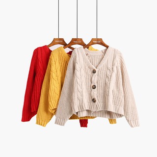 Cardigan len cúc nâu 4 màu
