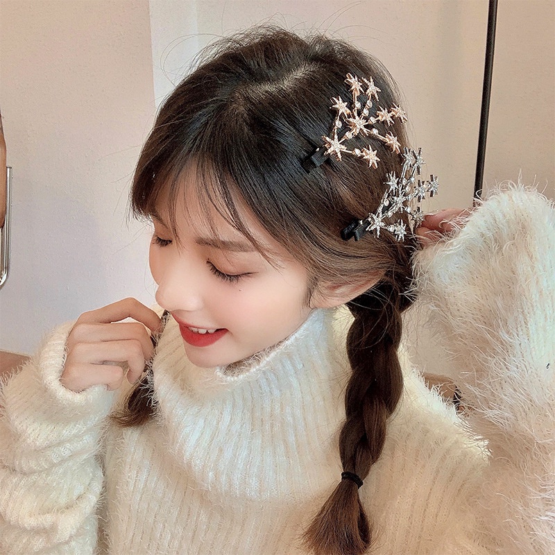 Mới Kẹp Tóc Hình Ngôi Sao Đính Đá Phong Cách Vintage Thời Trang Cho Nữ