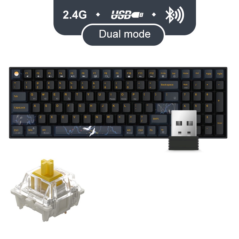 Bàn phím cơ không dây newmen GM1000 v2  3 mode hotswap Gateron Pro,KailhBox switch Bảo hành 3 năm