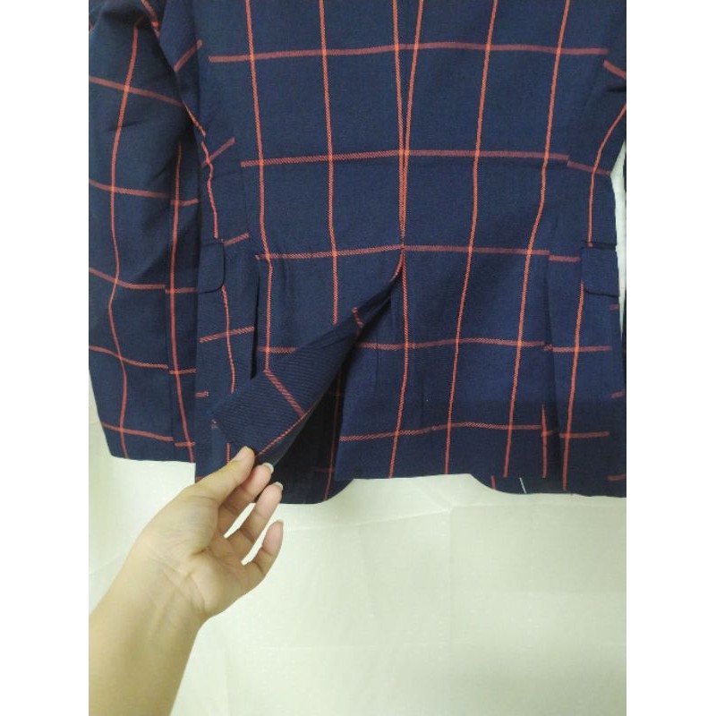 Áo vest nam caro xanh size S M thu đông hàng order Taobao