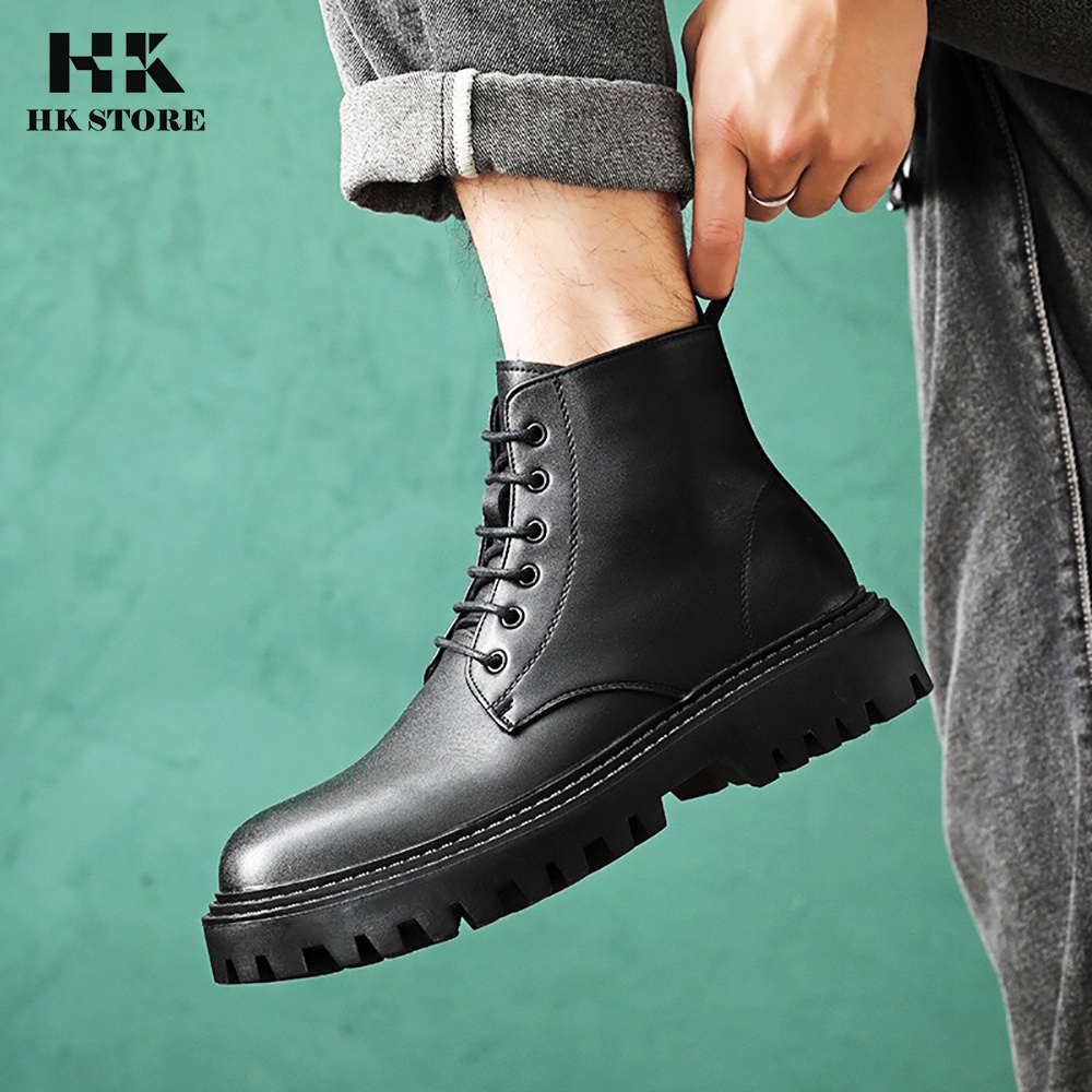 Giày COMBAT BOOTS da bò nhập khẩu hàng cao cấp đế đốc khỏe khắn - hàng chính hãng HK.STORE hàng siêu cấp