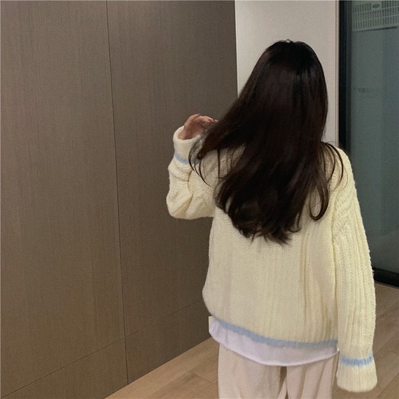 Áo Sweater dệt kim chui đầu dáng rộng thiết kế mới thời trang mùa đông theo phong cách hàn quốc dành cho nữ