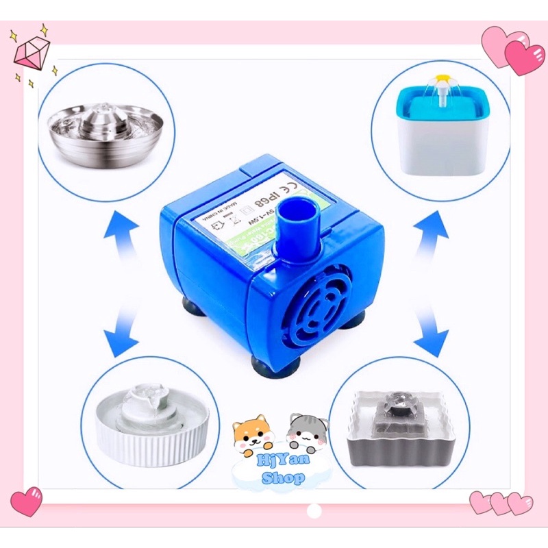 Máy bơm có đèn led cho máy uống nước chó mèo tự động đài phun nước cho thú cưng