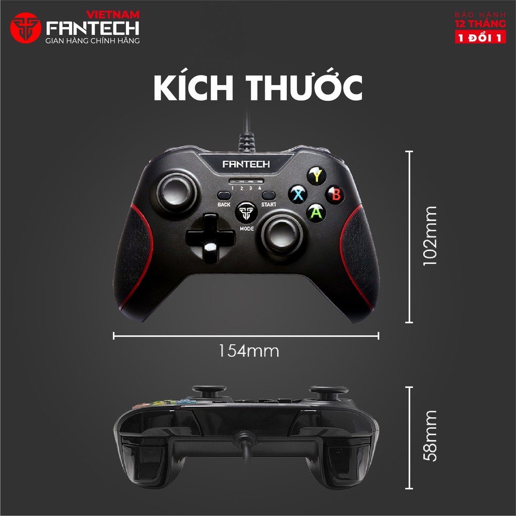 Tay Cầm Chơi Game Có Dây Fantech GP11 SHOOTER Dùng Được Cho PC, Console, Smart TV... 4 Chế Độ Cho Từng Thể Loại Game | BigBuy360 - bigbuy360.vn