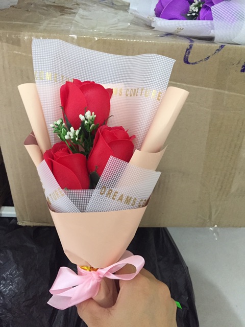 Hoa sáp thơm bó 3 bông