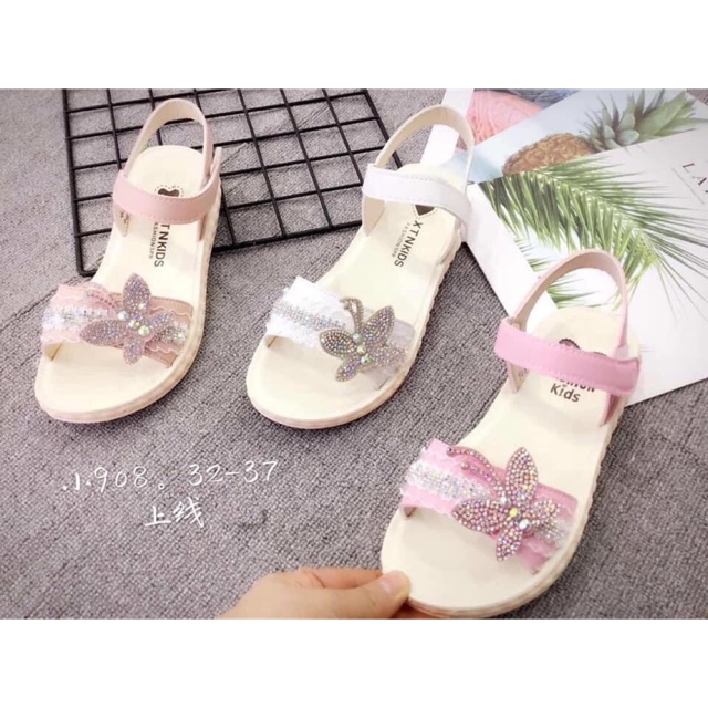 Dép xăng Đan quai hậu bé gái nơ bướm size 26-38