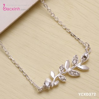 Dây chuyền bạc Ý 925 Bạc Xinh Huệ Ngân - cành cây Oliu YCXD372