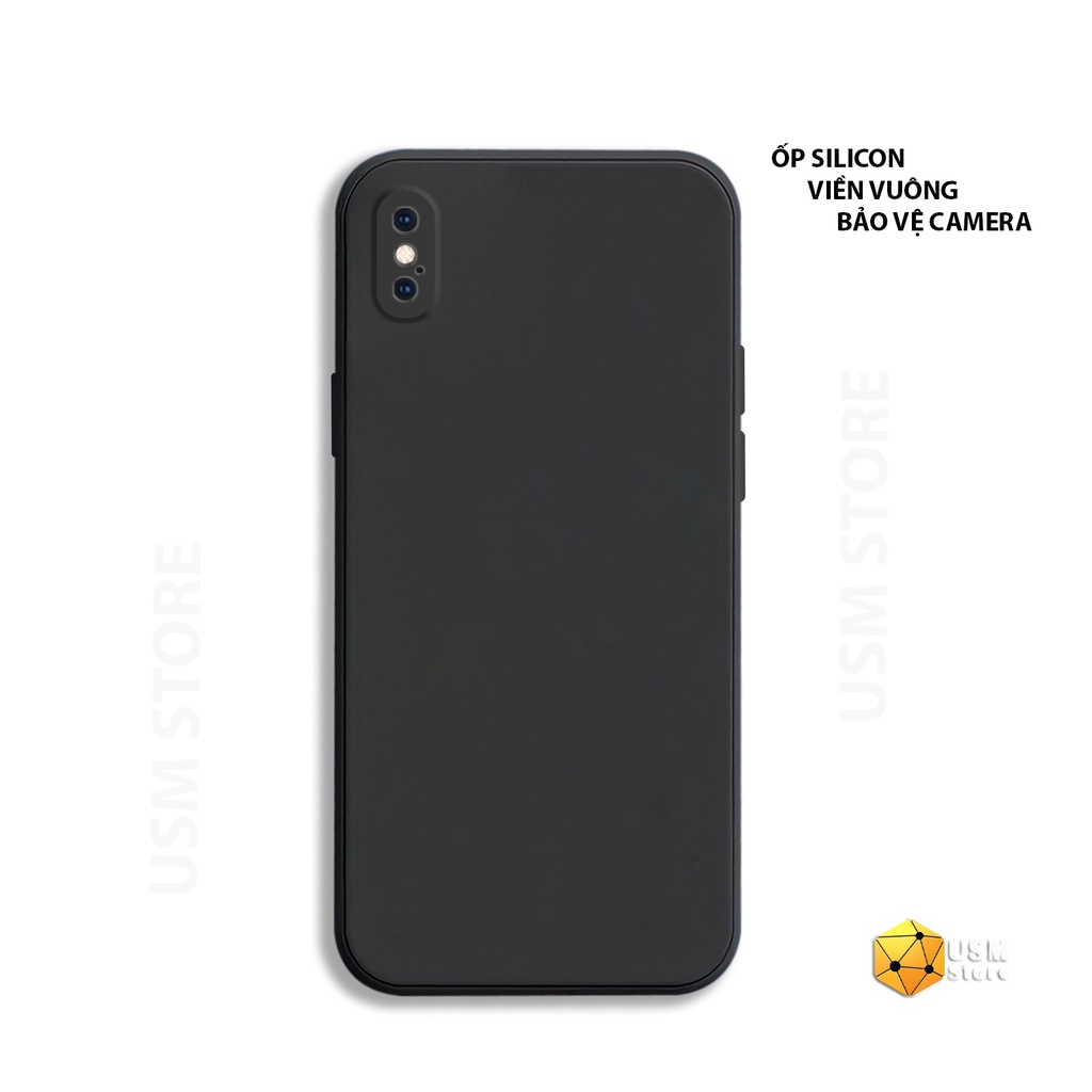 Ốp lưng iphone 6/6s/6 Plus/7 Plus/8 Plus/X/XR/XS/XSmax, viền vuông bảo vệ camera, in hình gấu Bear