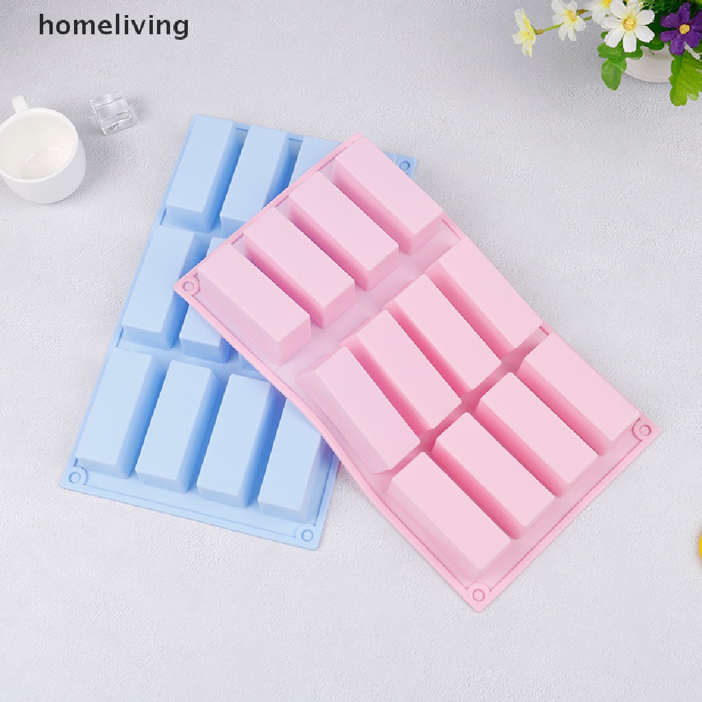 Khuôn Silicone 12 Ngăn Hình Chữ Nhật Làm Bánh / Xà Phòng / Socola