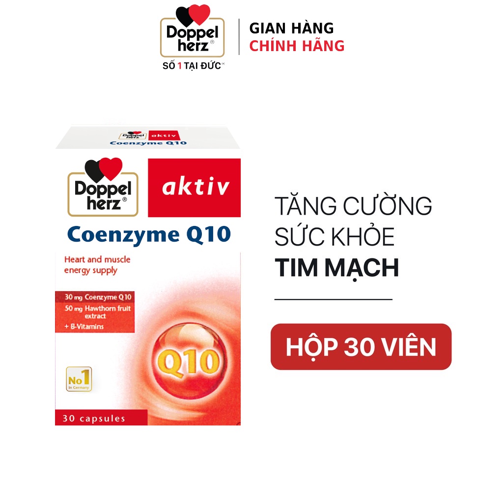 Viên uống bổ tim mạch, điều hòa huyết áp Doppelherz Aktiv Coenzyme Q10