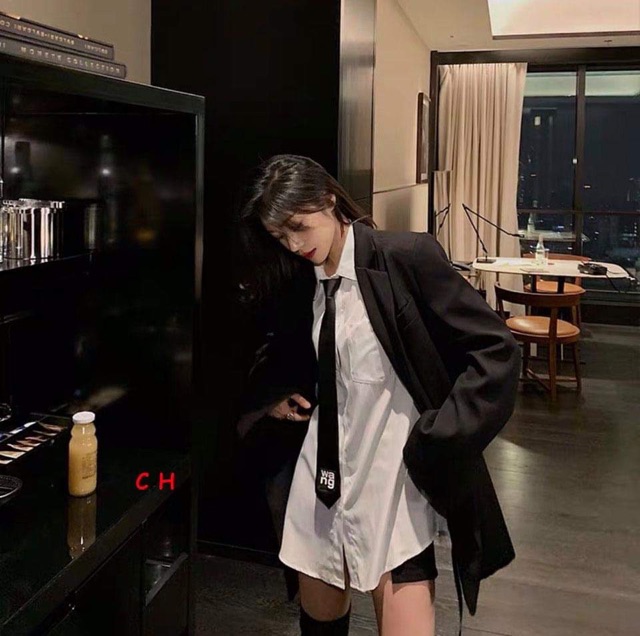 Áo sơ mi nữ form rộng, màu trắng dài tay phong cách hàn quốc - Bilshhop17 | BigBuy360 - bigbuy360.vn