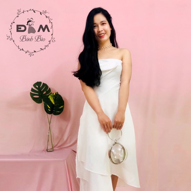 Đầm cúp ngực tà lệch
