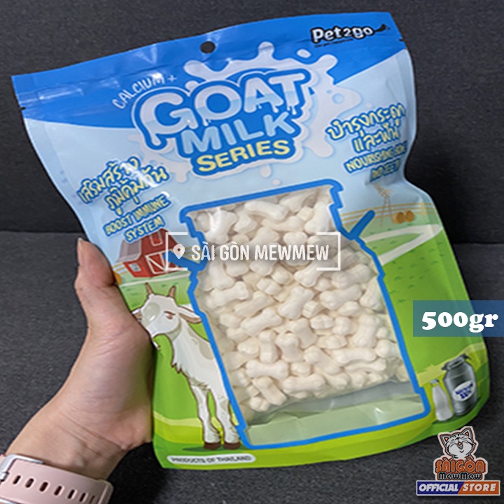 Xương gặm thưởng bổ sung canxi làm từ sữa dê cho chó cưng Goat Milk Series Gói 500gr