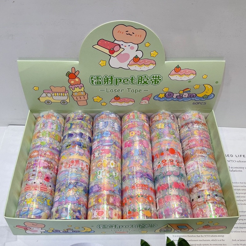 Băng dính hoạt hình dễ thương trang trí đầy mầu sắc đơn giản sáng tạo