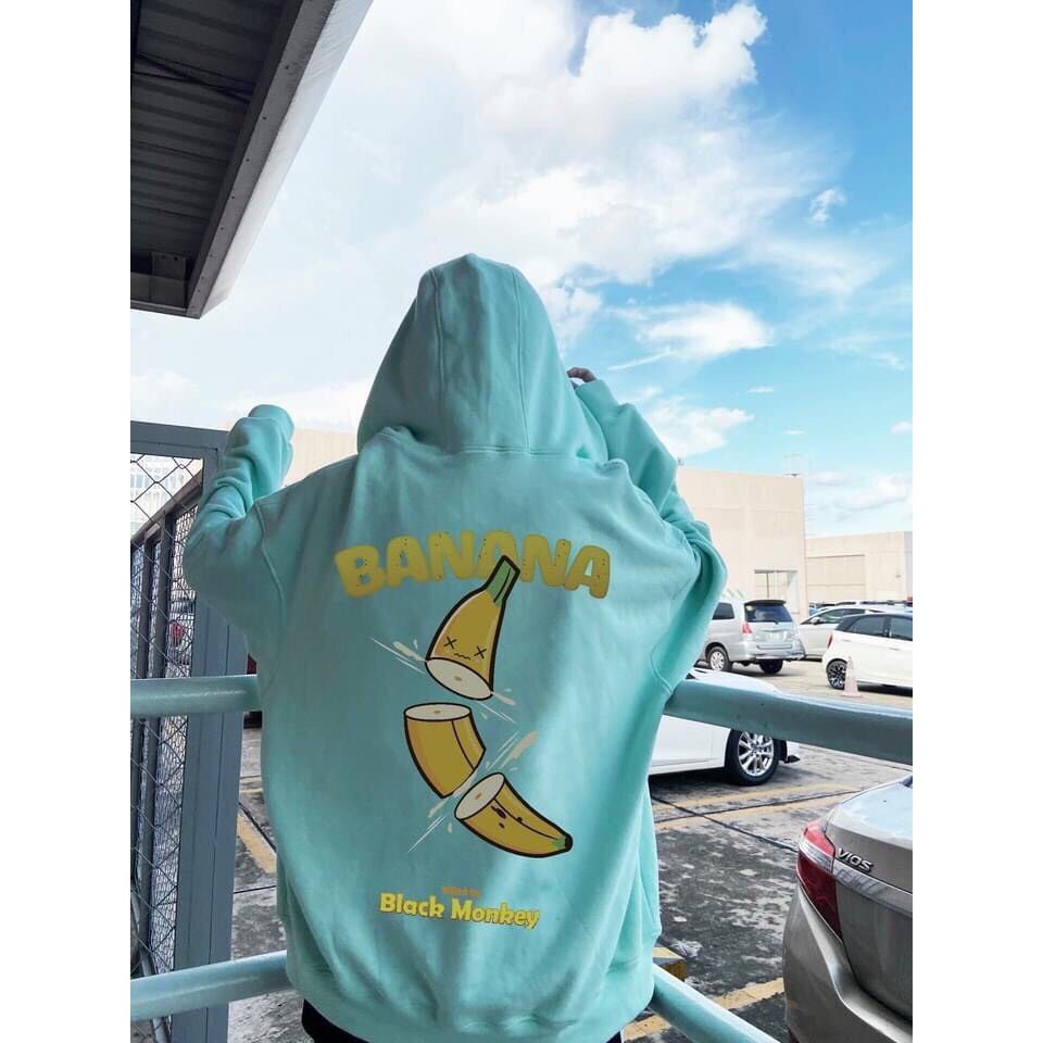 ÁO KHOÁC HOODIE TRÁI CHUỐI BANANA ULZZANG UNISEX - ÁO NỈ MŨ CHUỐI TRẮNG ĐEN XANH | BigBuy360 - bigbuy360.vn
