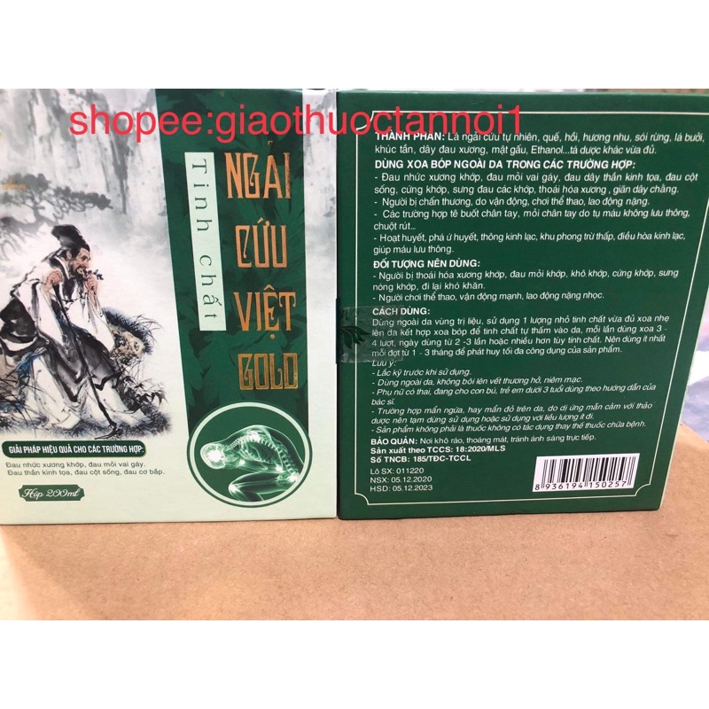 Tinh dầu ngải cứu việt (dầu xoa bóp cột sống, cơ khớp, bong gân, thấp khớp, đau đầu, tê buốt chân tay...)
