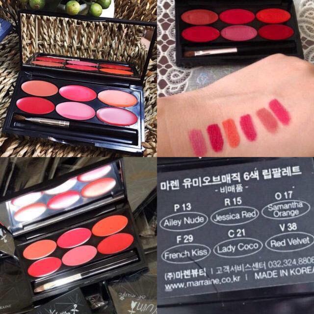 Bảng son Yumi of Magic Lipstick 6 màu