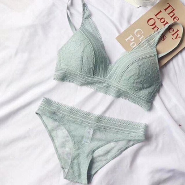 Bộ đồ lót Pinkdear ren không gọng mút mỏng - BL | BigBuy360 - bigbuy360.vn