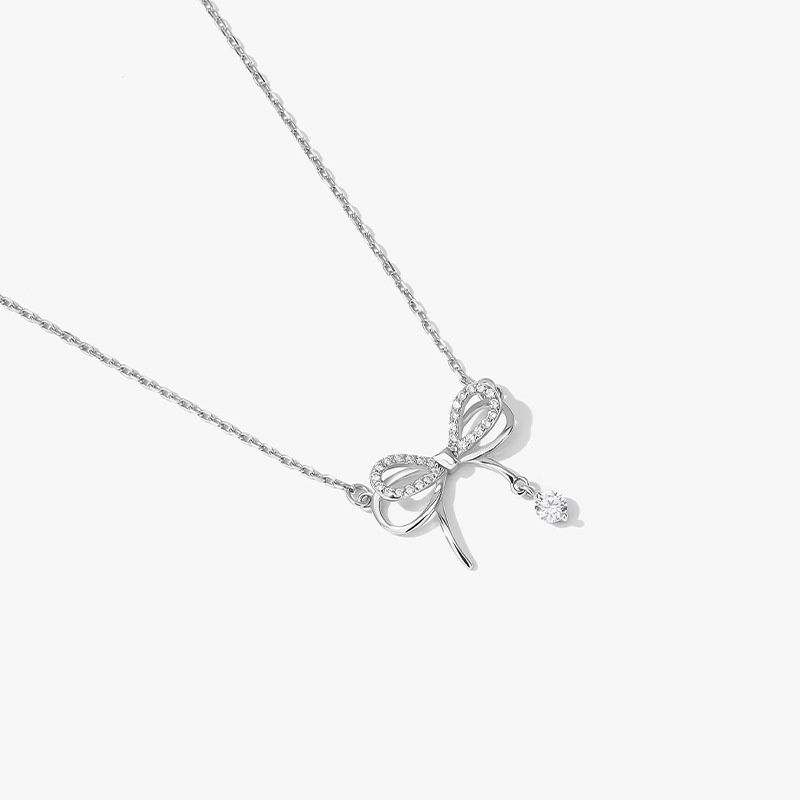 Vòng cổ Hình Nơ Đính Đá Zircon Sang Trọng Thời Trang Mùa Hè