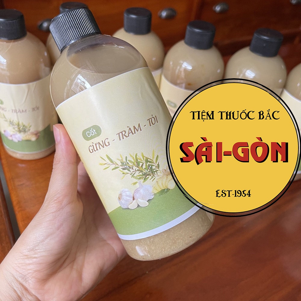 Cốt Gừng Tràm Tỏi - Nước Tắm Bé An Toàn Chai 600ml
