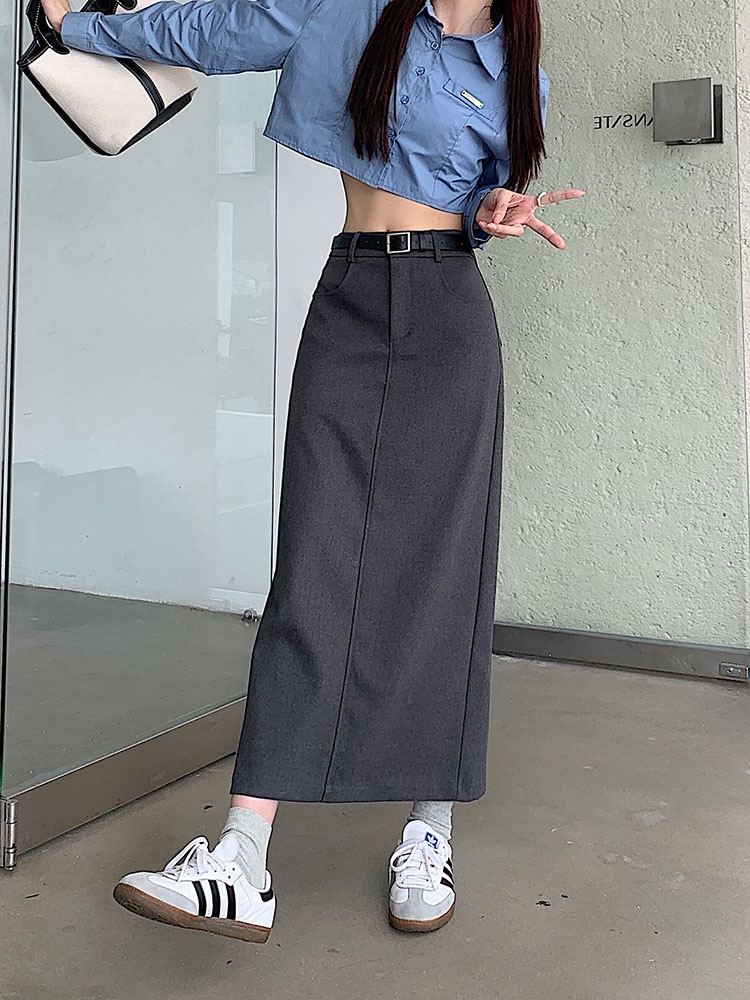 57078 Miễn Phí Thắt Lưng Váy Cạp Cao Giản Dị Mới