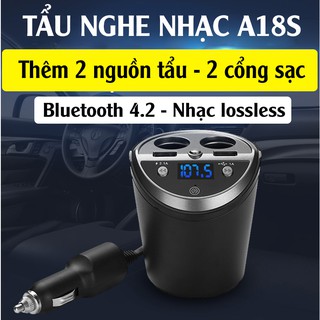 Tẩu nghe nhạc bluetooth A18s chia 2 nguồn tẩu, nhạc lossless