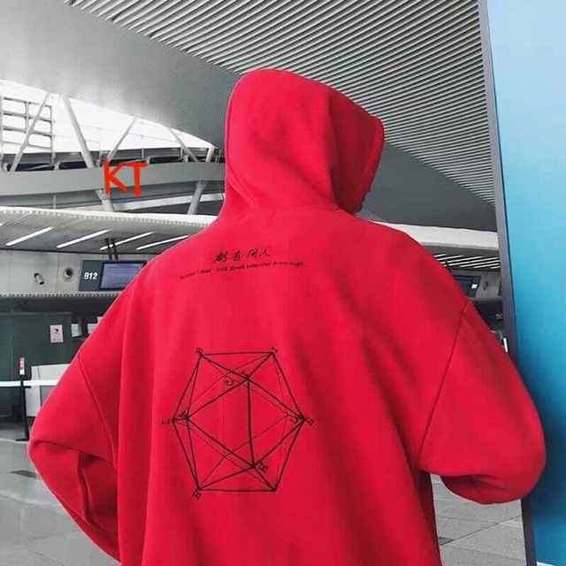 Áo hoodie nỉ túi bụng in hình ngũ giác