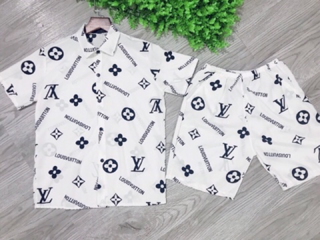 Bộ Lụa Louis Hàng Đẹp [ Hai Màu Trắng - Đen ] | BigBuy360 - bigbuy360.vn