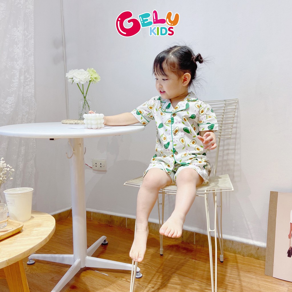 Pijama cho bé, Bộ pijama GELU KIDS họa tiết quả bơ dễ thương chất liệu thô mềm mát  - SBU003