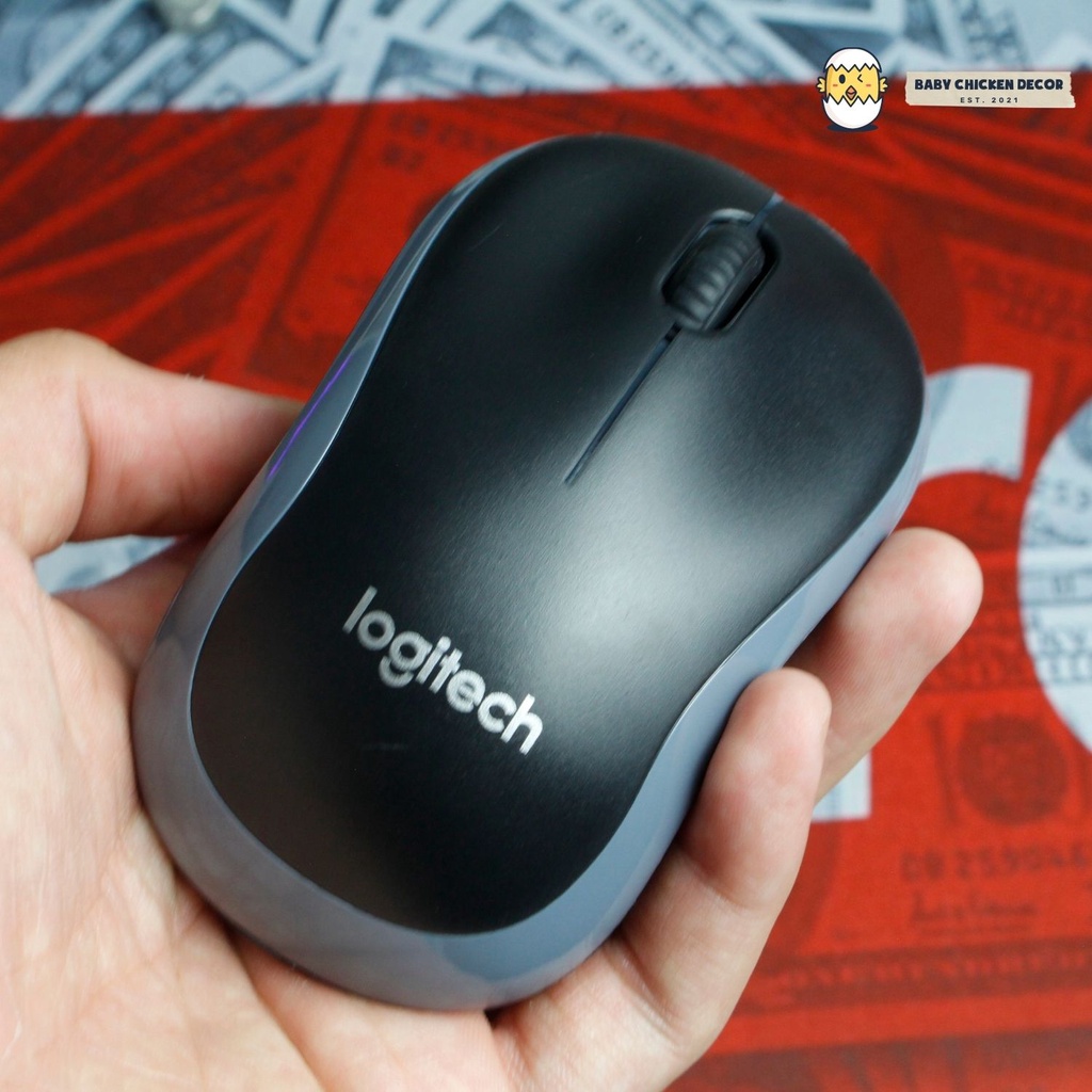 Chuột không dây Logitech M185 XÁM giá rẻ tặng kèm thêm 1 pin Maxcell AA