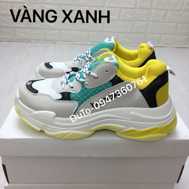 [SALE SỐC-TẶNG HỘP] Giày thể thao triple s VÀNG XANH size 36-&gt;44 NAM NỮ