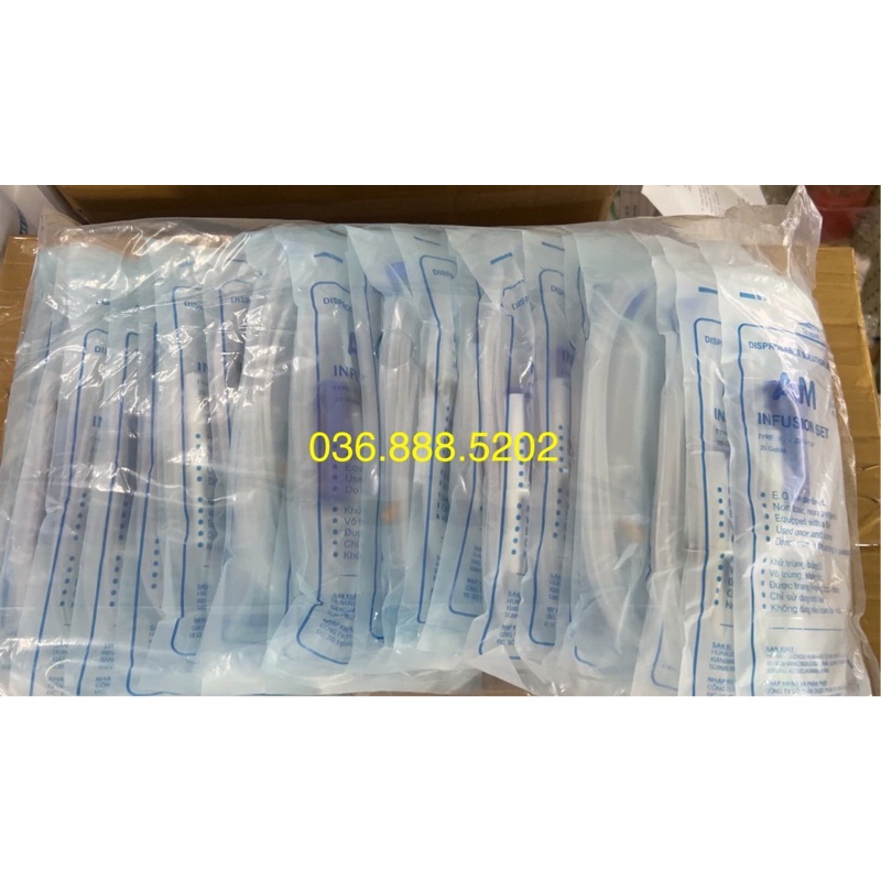 25 Bộ dây truyền dịch AM an toàn – Dây truyền AM khử trùng bằng E.O ( Bịch 25 dây )