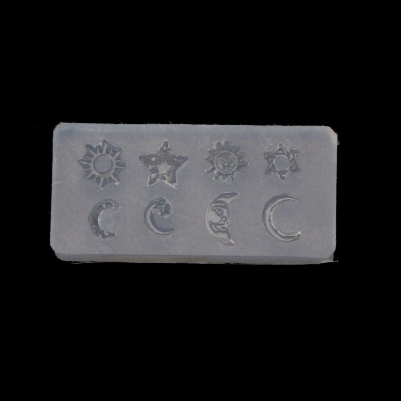Khuôn silicone đổ resin epoxy tạo hình trăng sao mặt trời mini làm trang sức