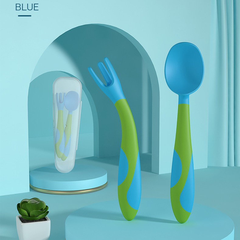 Thìa Dĩa Ăn Dặm Bẻ Cong Tập Ăn Tập Xúc Misuta Hàng Cao Cấp Loại 1