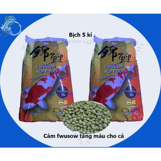 Thức ăn fwusow bịch 5kí tăng màu cho cá koi,