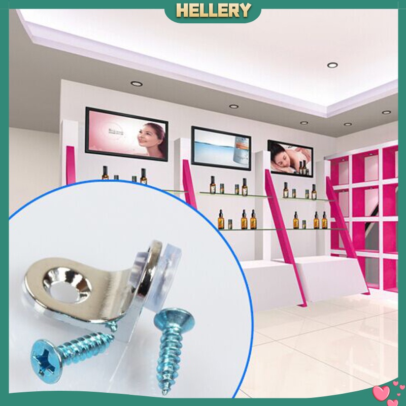 [HELLERY]10pcs Suction Cup Base Metal Plate Glass Shelf Support Holder Home