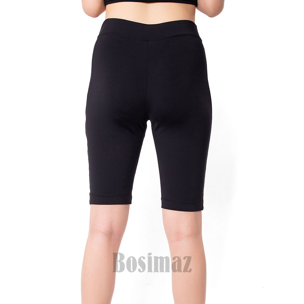 Quần Legging Nữ Bosimaz MS351 ngắn không túi màu đen cao cấp, thun co giãn 4 chiều, vải đẹp dày, thoáng mát.