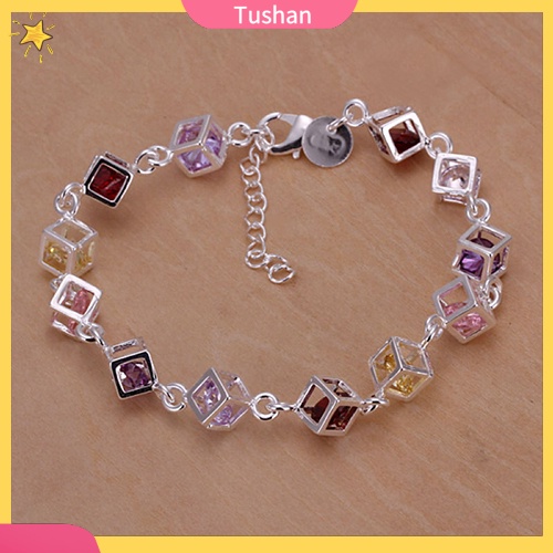 Vòng tay nữ mạ bạc đính đá CZ