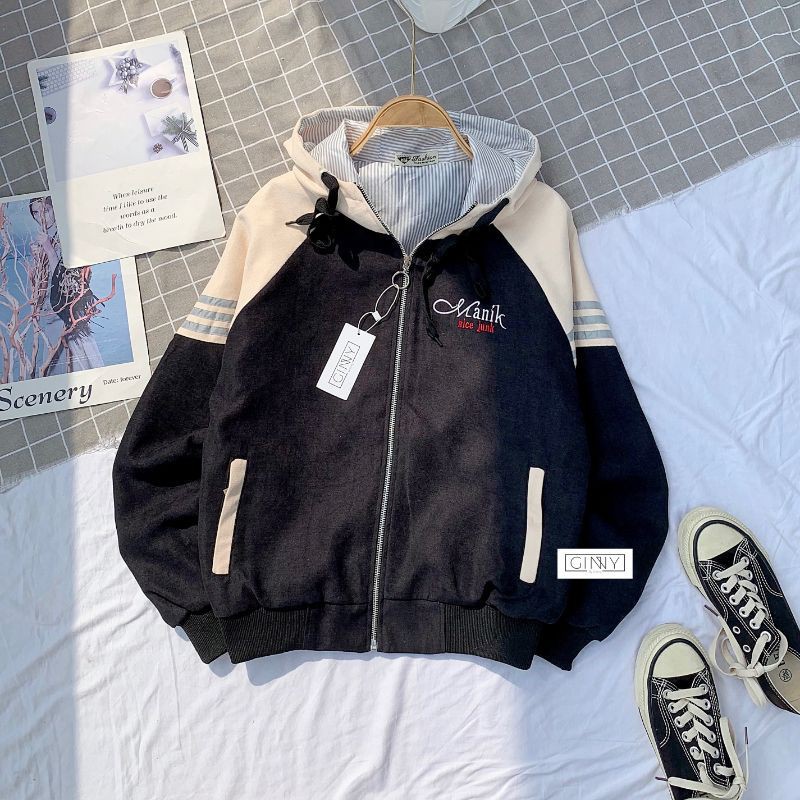 Áo Khoác Nhung Da Lộn Manik Nice️  | Áo Khoác Nữ Có Nón| 2 Lớp Mềm Mịn | Form Rộng | BigBuy360 - bigbuy360.vn