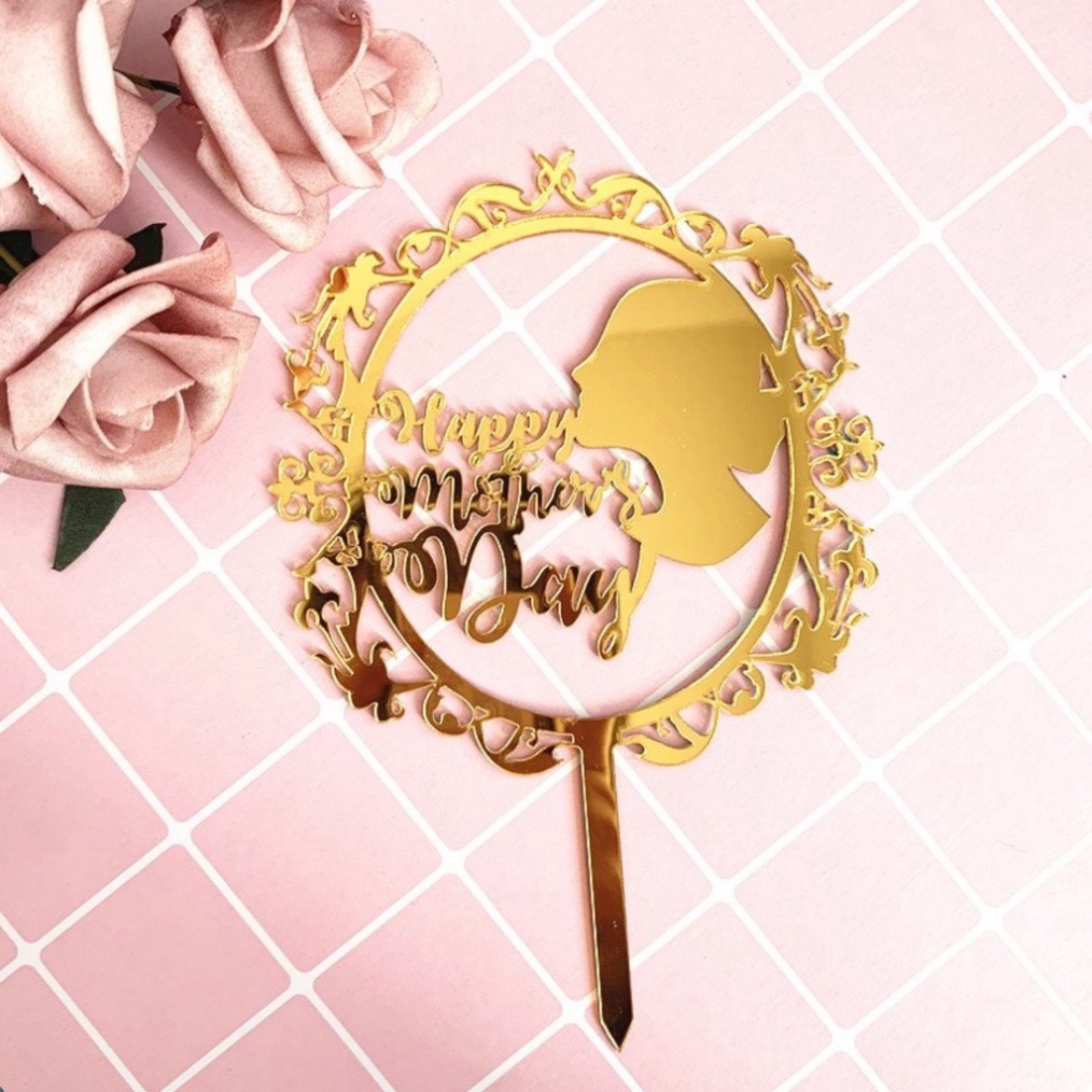 thẻ cắm bánh kem [FREESHIP❤️] set 10 thẻ meka MẸ tráng gương