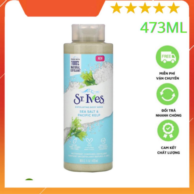 Sữa Tắm ST.IVES  Muối và Tảo Biển 473ml